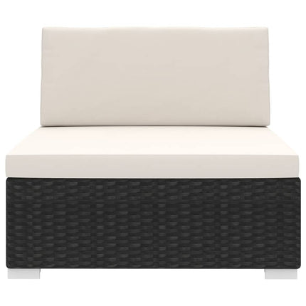 midtermodul til havesofa med hynder polyrattan sort