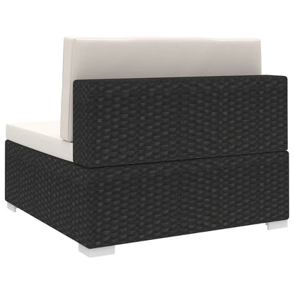 midtermodul til havesofa med hynder polyrattan sort