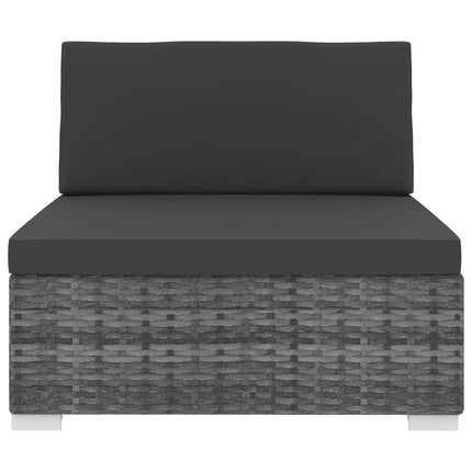 midtermodul til havesofa med hynder polyrattan grå