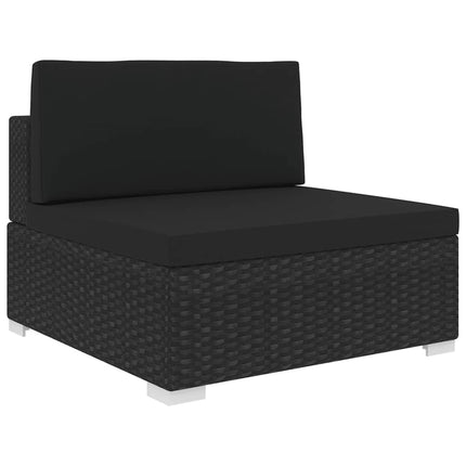 midtermodul til havesofa med hynder polyrattan sort