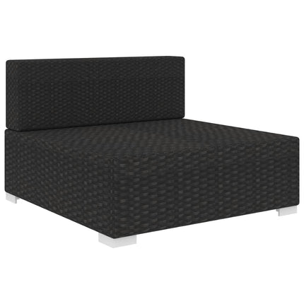 midtermodul til havesofa med hynder polyrattan sort