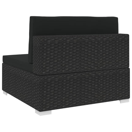 midtermodul til havesofa med hynder polyrattan sort
