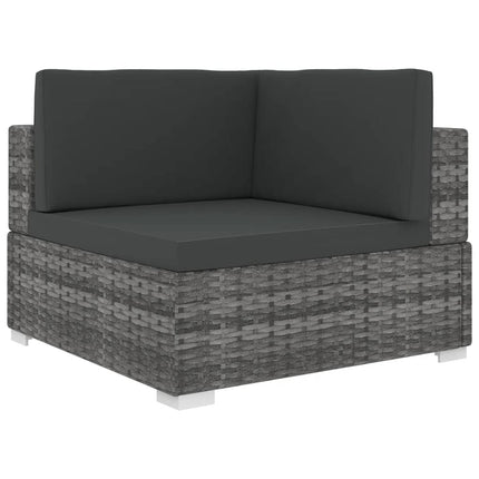 hjørnemodul til havesofa med hynder polyrattan grå