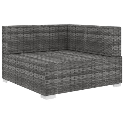 hjørnemodul til havesofa med hynder polyrattan grå