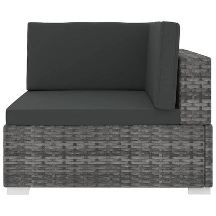 hjørnemodul til havesofa med hynder polyrattan grå