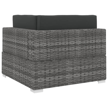 hjørnemodul til havesofa med hynder polyrattan grå