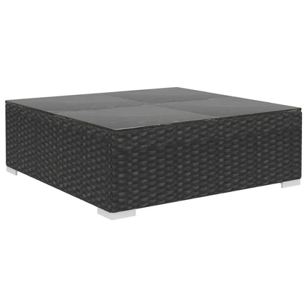loungesæt til haven 8 dele med hynder polyrattan sort