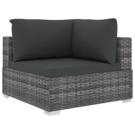 loungesæt til haven 11 dele med hynder polyrattan grå