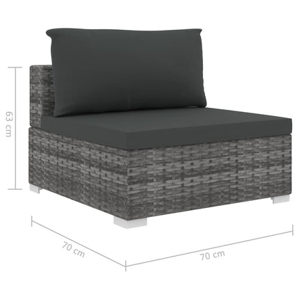 loungesæt til haven 11 dele med hynder polyrattan grå