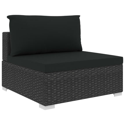 loungesæt til haven 11 dele med hynder polyrattan sort