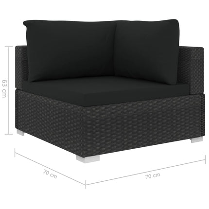 loungesæt til haven 11 dele med hynder polyrattan sort