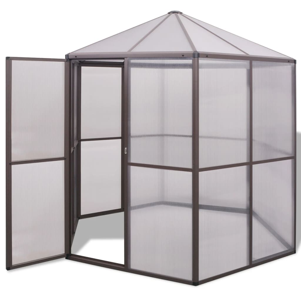 drivhus 240x211x232 cm aluminium billede