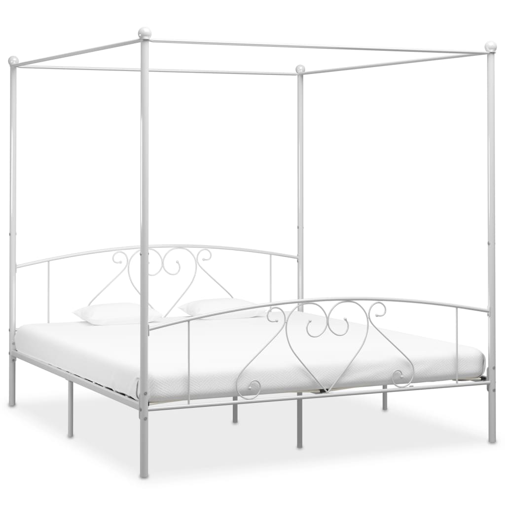 sengestel til himmelseng 180 x 200 cm metal hvid
