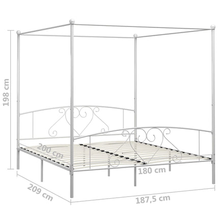 sengestel til himmelseng 180 x 200 cm metal hvid
