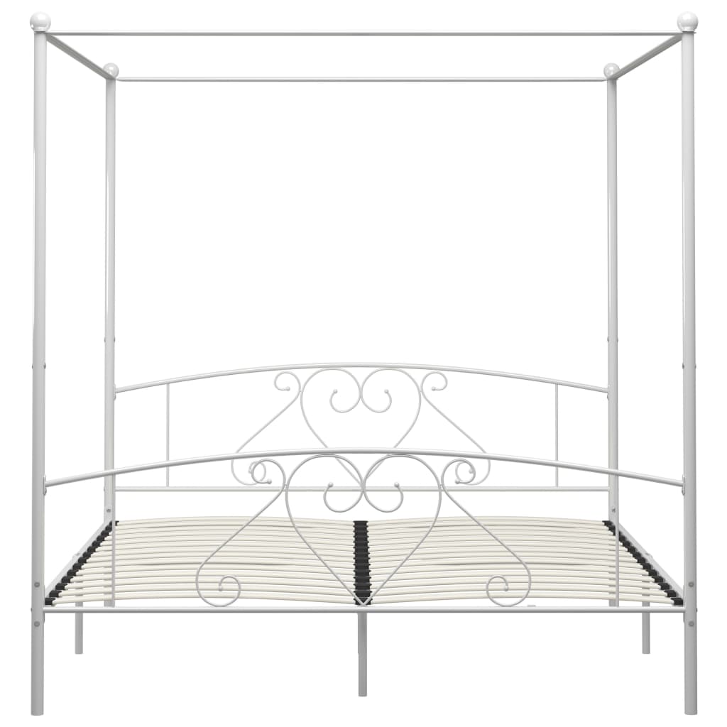 sengestel til himmelseng 200 x 200 cm metal hvid