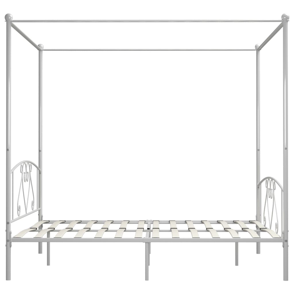 sengestel til himmelseng 200 x 200 cm metal hvid