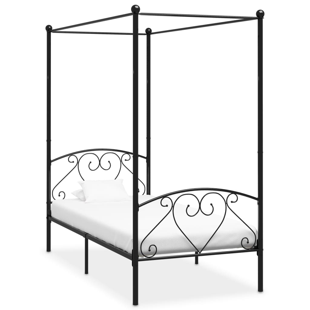 sengestel til himmelseng 100 x 200 cm metal sort