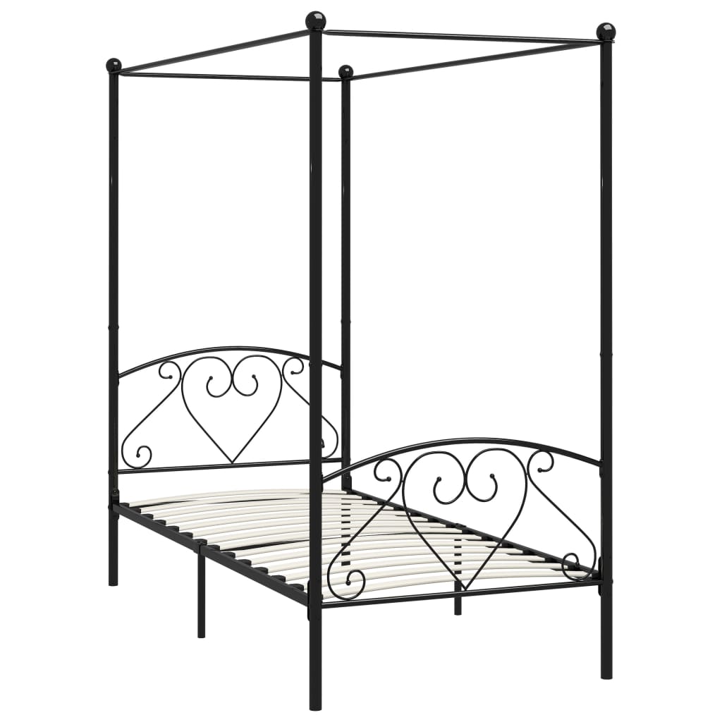 sengestel til himmelseng 100 x 200 cm metal sort