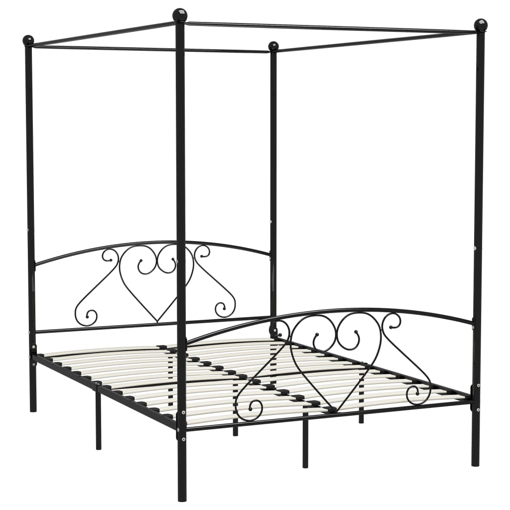 sengestel til himmelseng 160 x 200 cm metal sort