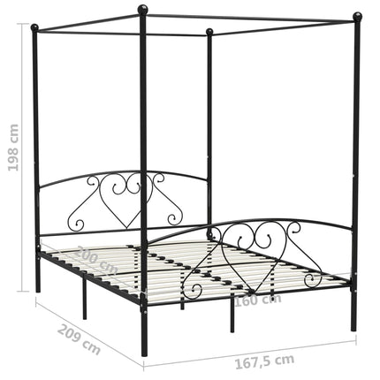 sengestel til himmelseng 160 x 200 cm metal sort