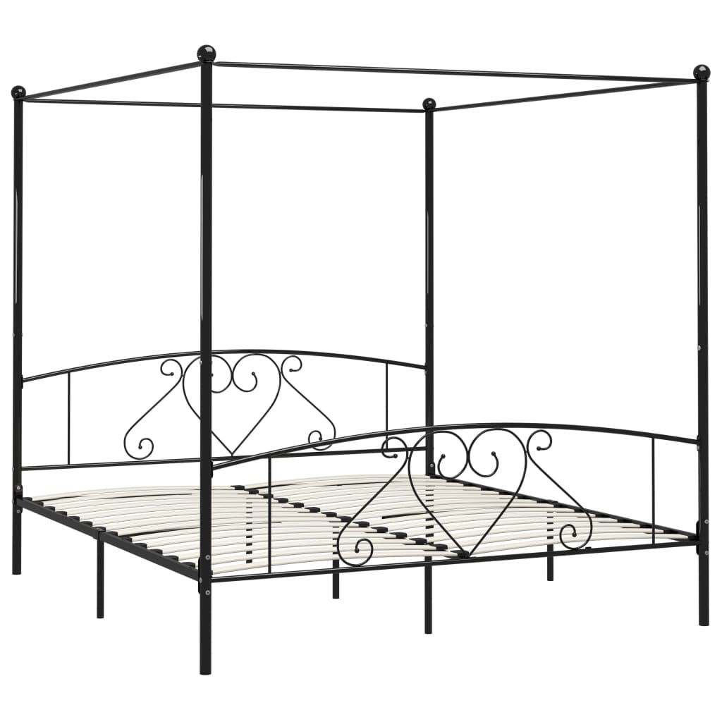 sengestel til himmelseng 180 x 200 cm metal sort