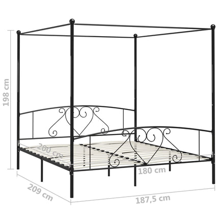 sengestel til himmelseng 180 x 200 cm metal sort