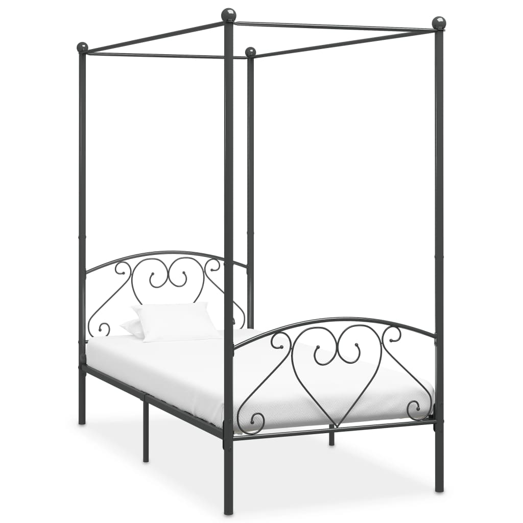 sengestel til himmelseng 100 x 200 cm metal grå