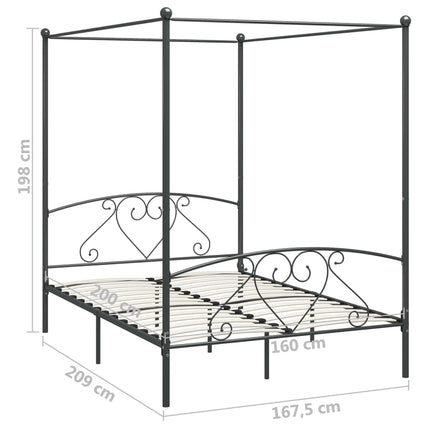sengestel til himmelseng 160 x 200 cm metal grå