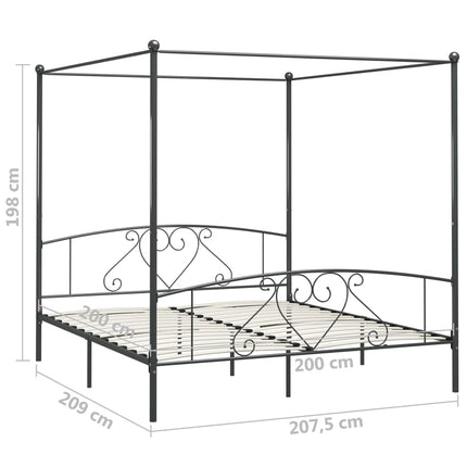 sengestel til himmelseng 200 x 200 cm metal grå