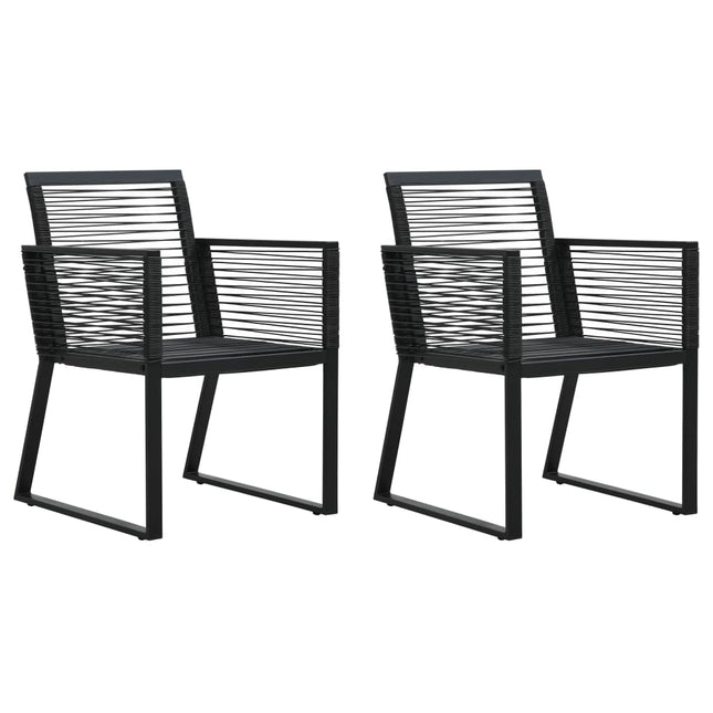 havestole 2 stk. PVC-rattan sort