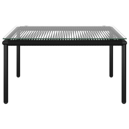 loungesæt 6 dele med hynder PVC sort