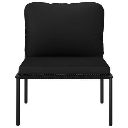 loungesæt 6 dele med hynder PVC sort