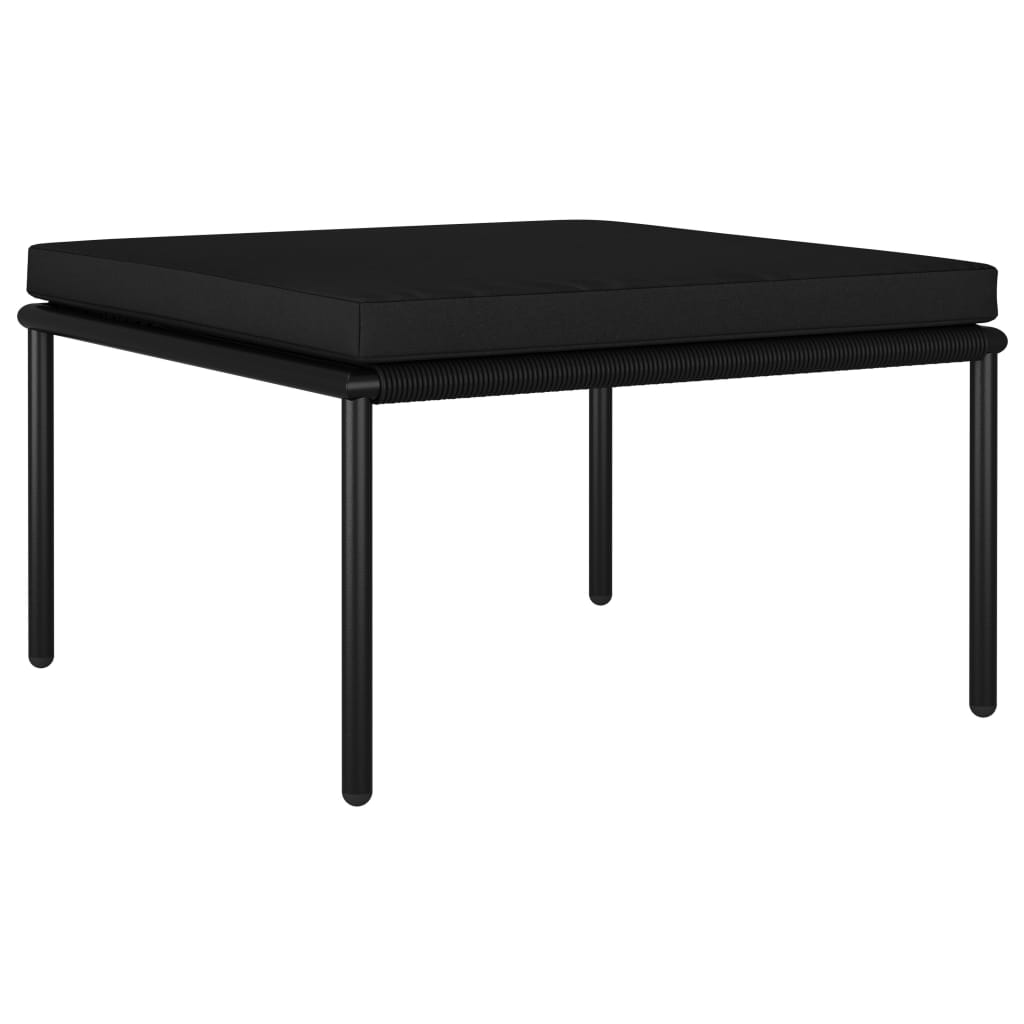 haveloungesæt 3 dele med hynder PVC sort