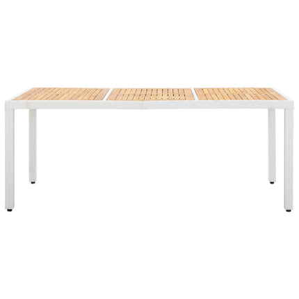 udendørs spisebordssæt 9 dele polyrattan hvid
