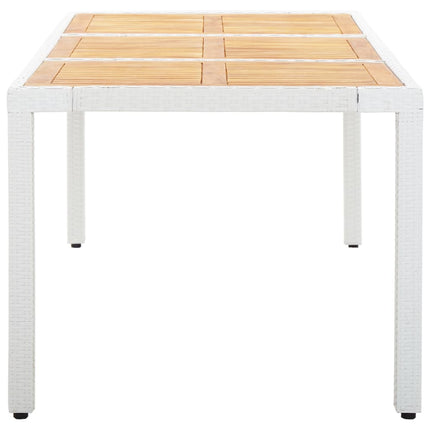 udendørs spisebordssæt 9 dele polyrattan hvid