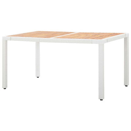 udendørs spisebordssæt 7 dele polyrattan hvid