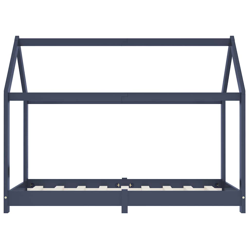 sengestel til børneseng 70 x 140 cm massivt fyrretræ grå