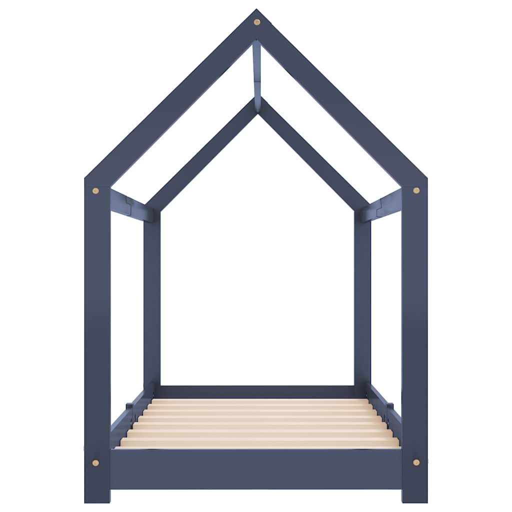 sengestel til børneseng 70 x 140 cm massivt fyrretræ grå