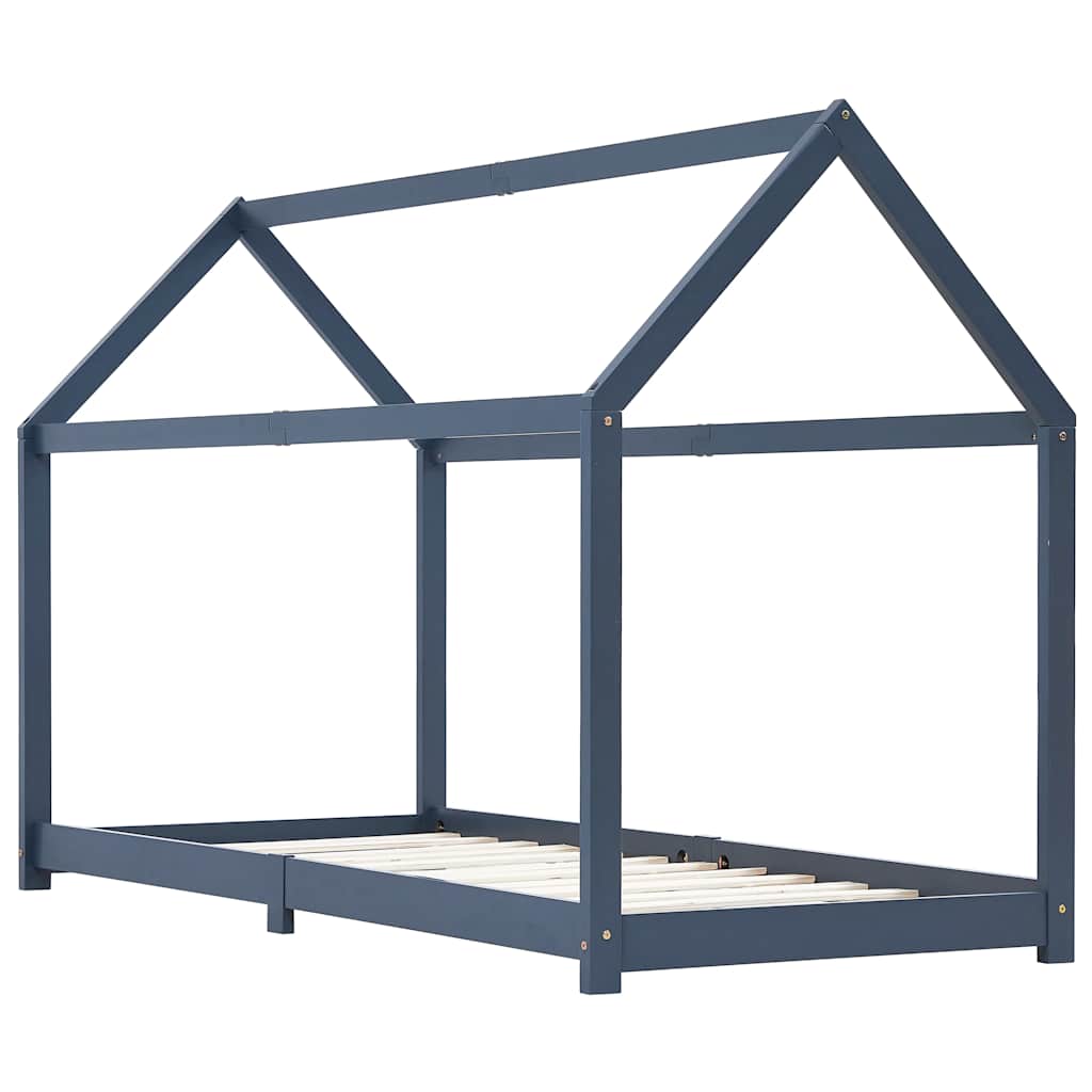 sengestel til børneseng 90 x 200 cm massivt fyrretræ grå