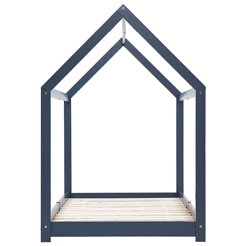 sengestel til børneseng 90 x 200 cm massivt fyrretræ grå