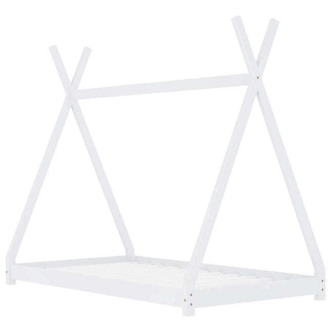 sengestel til børneseng 70 x 140 cm massivt fyrretræ hvid