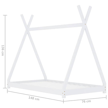 sengestel til børneseng 70 x 140 cm massivt fyrretræ hvid