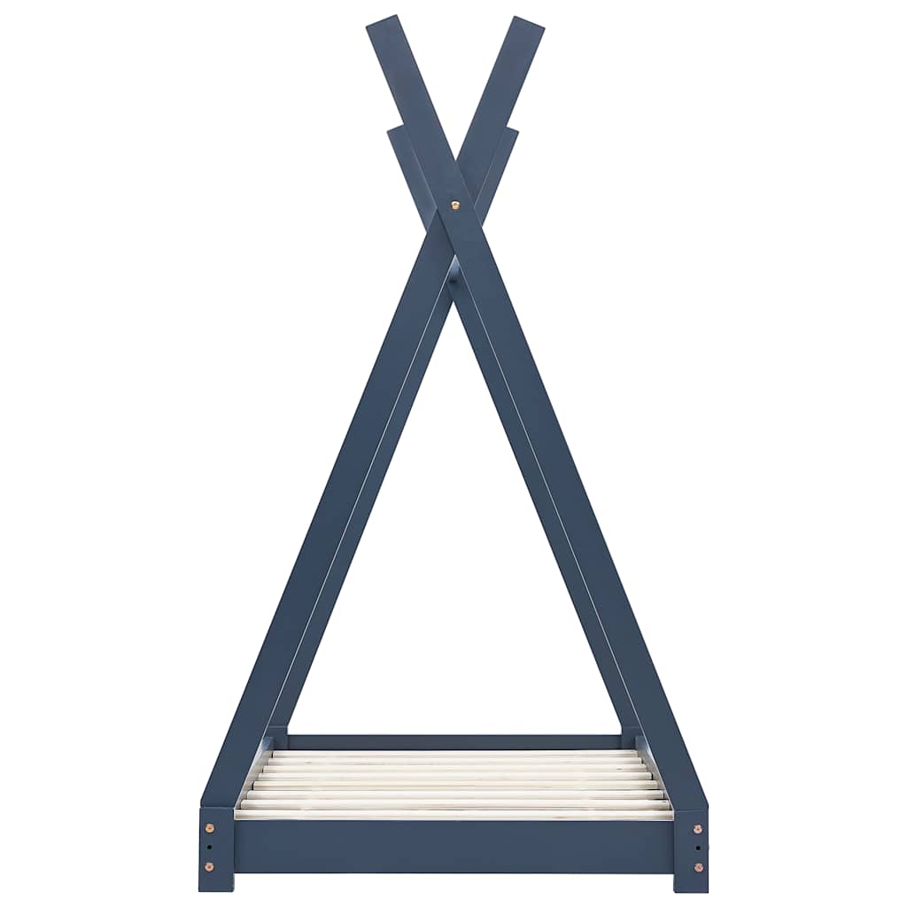 sengestel til børneseng 70 x 140 cm massivt fyrretræ grå