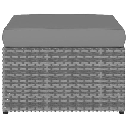 havestol med fodskammel polyrattan antracitgrå
