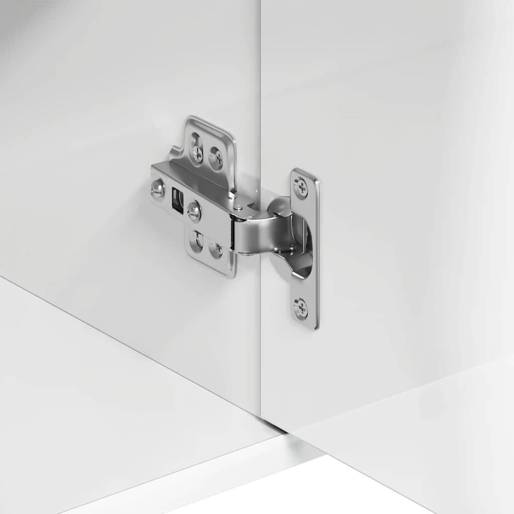 skænk 88x30x70 cm konstrueret træ hvid højglans