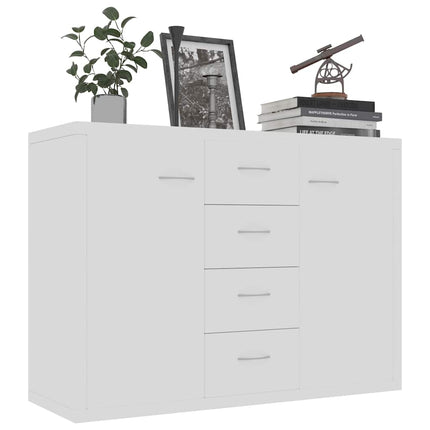 skænk 88x30x65 cm konstrueret træ hvid