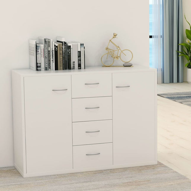 skænk 88x30x65 cm konstrueret træ hvid