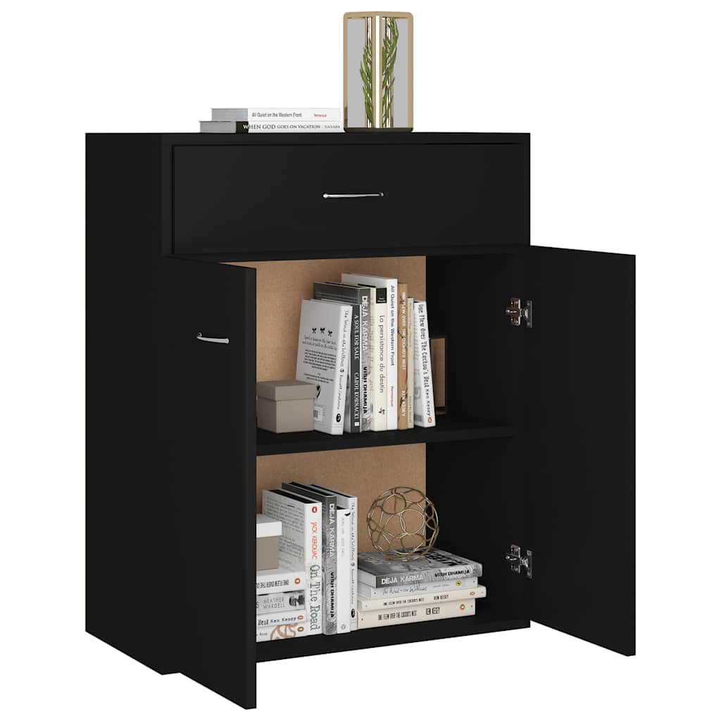 skænk 60x30x75 cm konstrueret træ sort