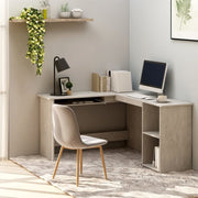 L-formet skrivebord 120x140x75 cm konstrueret træ betongrå