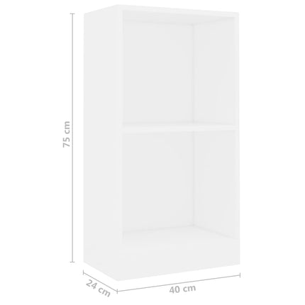bogreol 40x24x75 cm konstrueret træ hvid